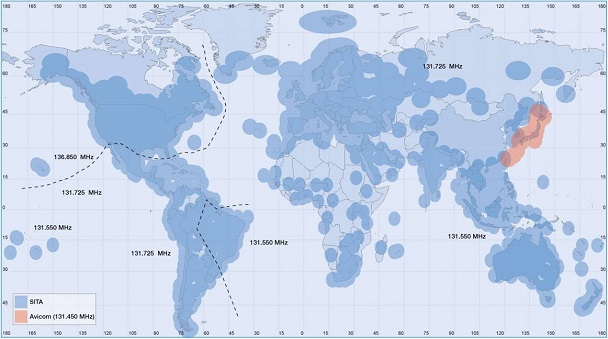 VHF CPDLC Coverage Map.